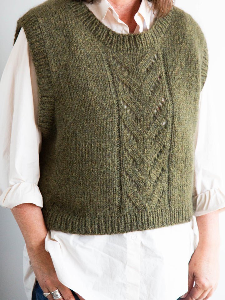 The Basica Vest with Lace Panel