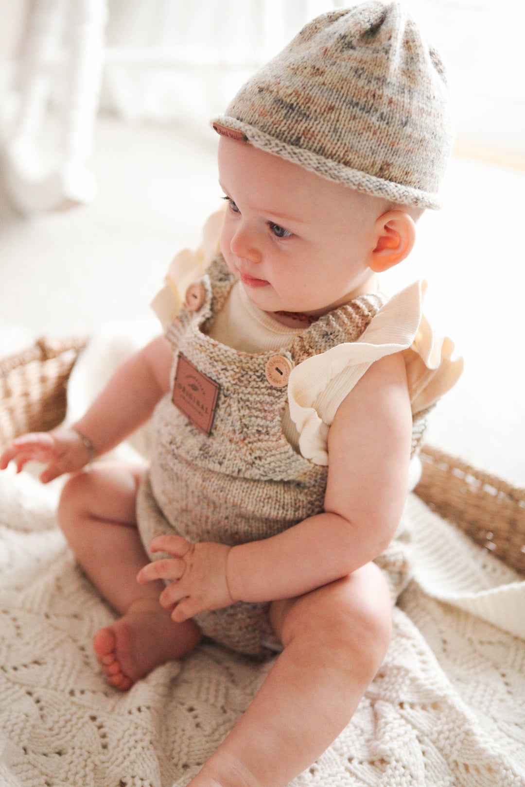 Petite Knit Little Romper and Beanie Merino