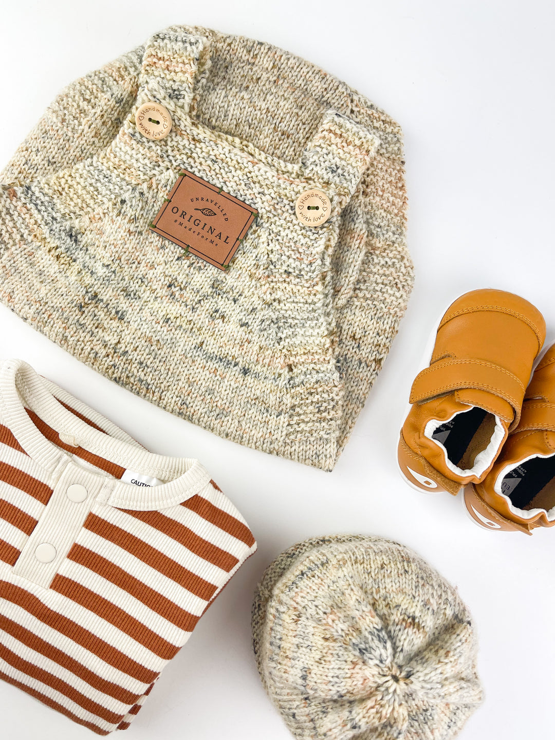 Petite Knit Little Romper and Beanie Merino
